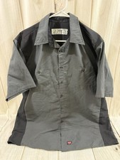 Red Kap Men's XL Short Sleeve Work Shirt Black Gray Colorblock Mechanic Uniform