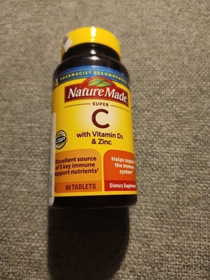 Nature Made Super C IMMUNE Complex 60 Tab,Vitamin C, Zinc, D3, A, E Exp 7/27