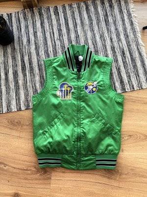 RARE VINTAGE DIESEL WOOMEN S VEST SLEEVELESS ZIPPER FRONT GREEN RUA DA UTOPIA M