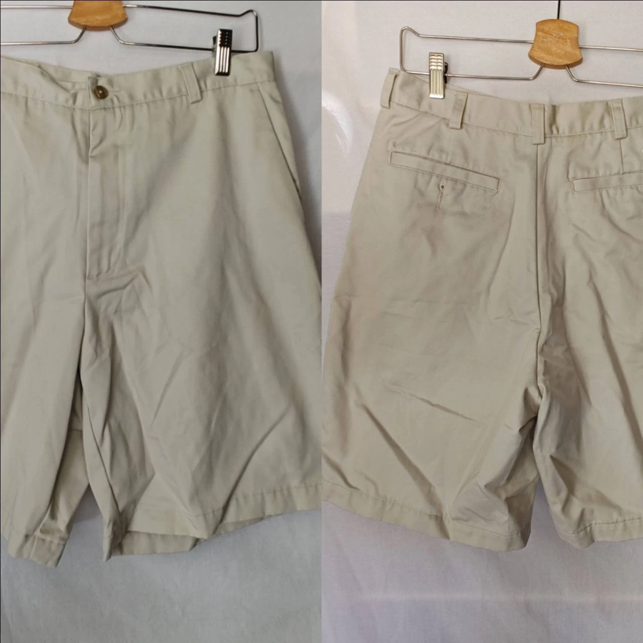 Nike pantaloncino golf piatto davanti beige panna anni 90 vintage cotone 34 casual