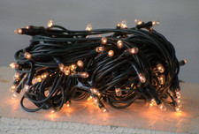 Light Set String Strand - Clear Teeny Rice Bulbs - 100 CT Count Dark Green Cord