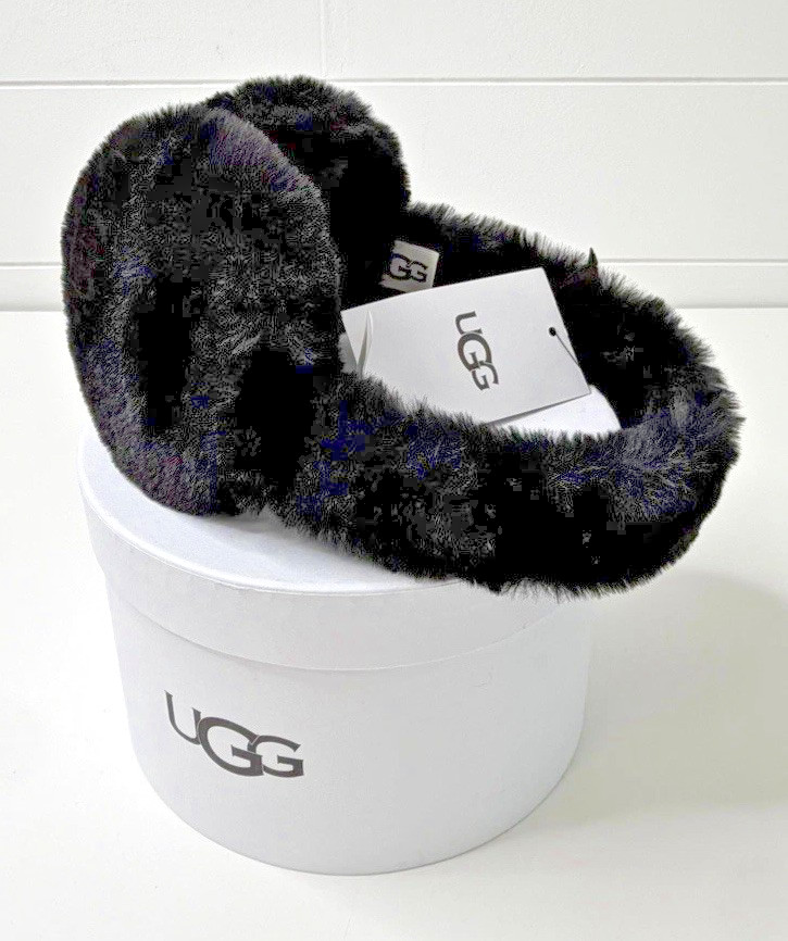 UGG Australia Minky Black Ear Muffs Shearling Sherpa Winter NWT One Size image 4