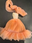 Vintage 1984 Peaches N Cream Barbie Fashion Dress W/ Ruffle Boa Mattel #7926 TLC