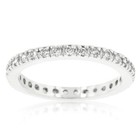 1.5 TCW 2 mm Round CZ Inlaid Stackable Eternity Bridal Wedding Band Ring Size 10 — photo 4