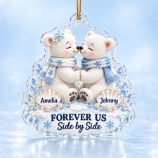 Personalized Acrylic Ornament Polar Bear Couple Tree Hanging for Couples