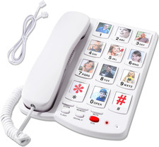 Big Button Phones for Seniors, Phone for Elderly with Dementia - 110dB Ringer Ho
