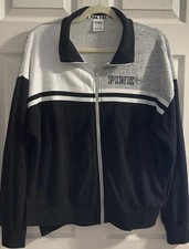 PINK Womens Colorblock Full Zip Collared Trac...