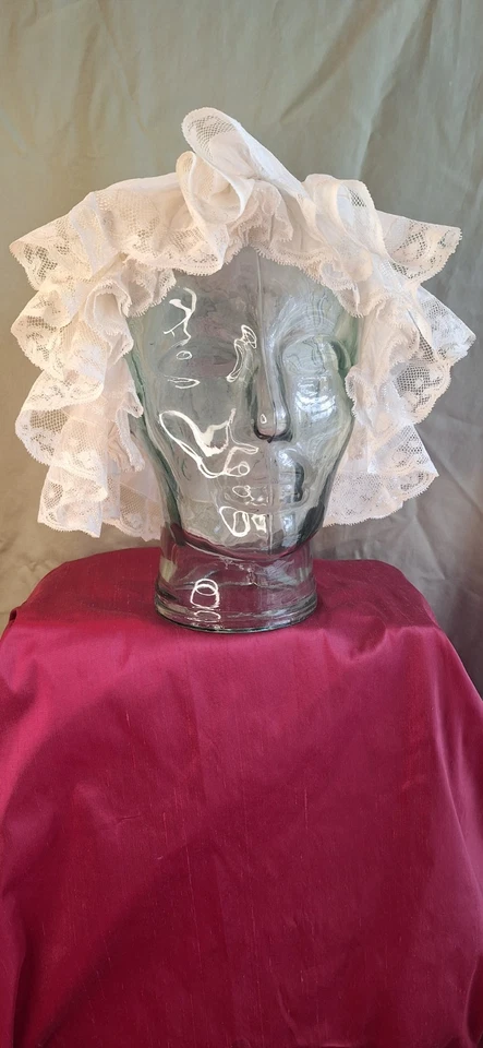 Sombrero gorro francés hecho a mano de los años 1920 - 1930 4 muñecas antiguas grandes o niño mayor Foto 3 de 4