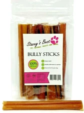 Premium Grade 6" inch Bully Sticks Dog Chew  All Natural Dog Treat (25 pack)