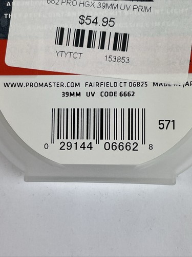 Promaster #6662 HGX Prime UV Filter 39mm w/Repellamax New In Box - Picture 4 of 4