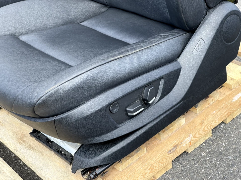 BMW 535i 528i 550i F10 2011-2013 delantero izquierdo y derecho cuero negro asientos térmicos Foto 4 de 4
