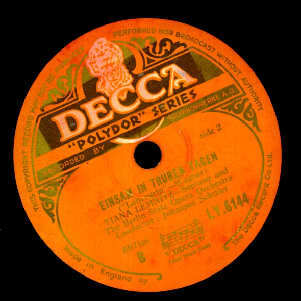 TIANA LEMNITZ -SOPRAN- "Lohengrin" Euch Lüften, die mein Klagen/ Einsam... G3639 - Bild 2 von 2