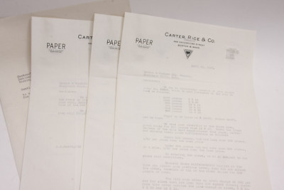 1927 Lamson Goodnow Carter Rice Paper Boston MA Orders Letter Ephemera ...