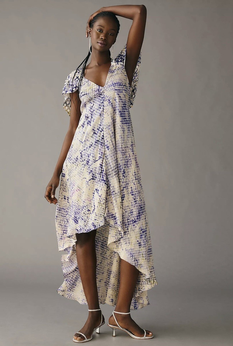 Anthropologie Mes Demoiselles Dinette V-Neck Silk Dress Size 10