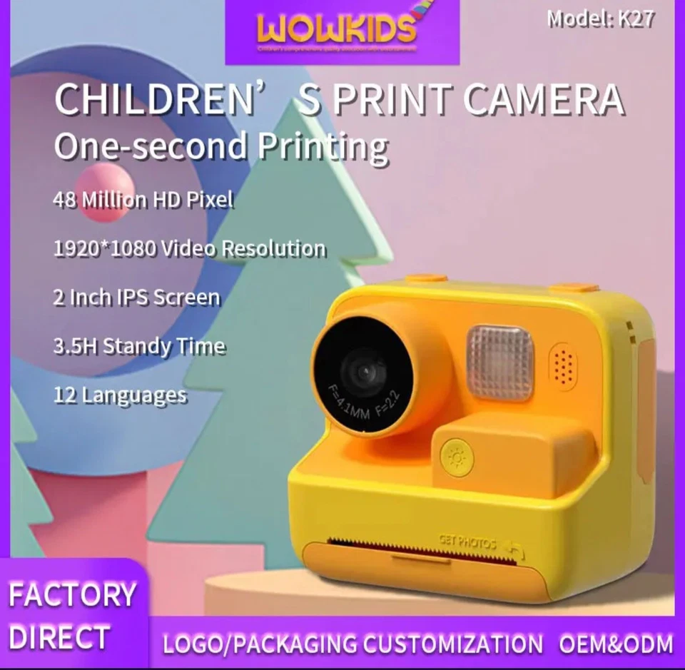 Thermal instant Print Camera with Paper for Kids Aged 3-12 Toys New UK - Image 3 of 4