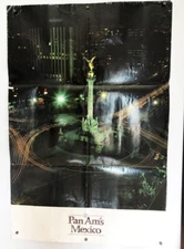 1980 * PAN AM  MEXICO * travel poster Monument of Independence! time-lapse photo