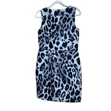 Ann Taylor Size 6 Multicolor Animal Print Silk Blend Sleeveless Cocktail Dress