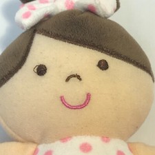 Okie Dokie 11" Pink Polka Dot Ballerina Baby Rattle Plush Soft Doll Lovey Toy