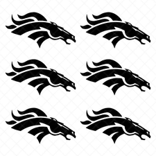 Set of 6 - For NFL DENVER BRONCOS Football Vinyl Decals Stickers