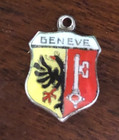 Vintage Geneve 800 Silver Travel Enamel Shield Charm — photo 1