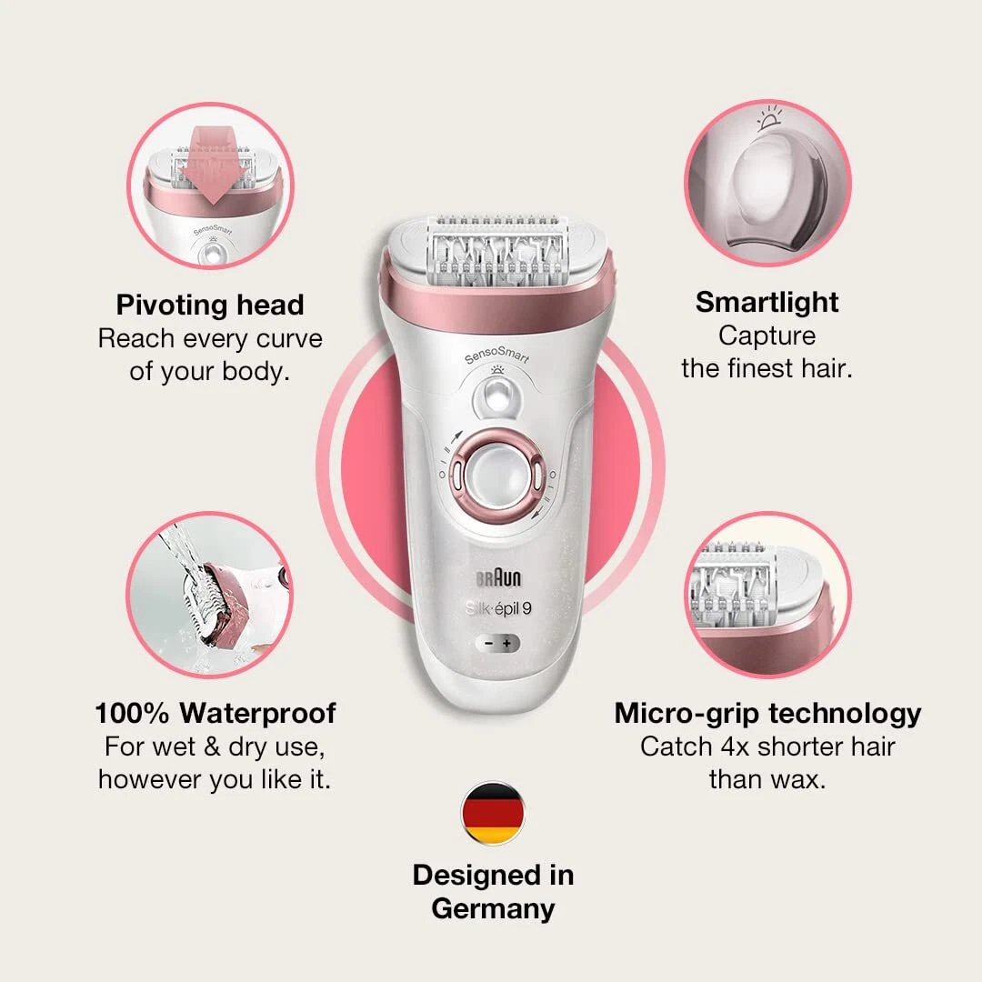 Braun Silk-Epil 9 Wet And Dry SensoSmart 100 Years Edition Epilator White