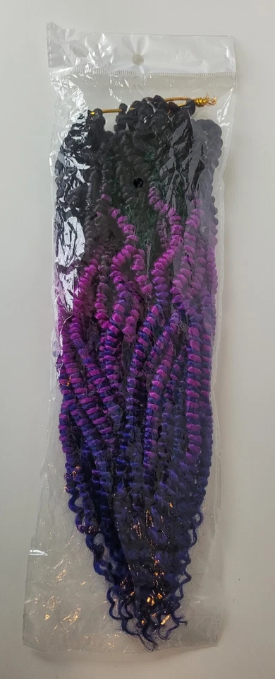 Sam Braid Passion Twist Extensiones Ombre Rizado Ondulado Negro Violeta Azul Juego de 3 Foto 3 de 4
