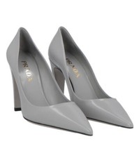 PRADA Brushed Leather Pointed Toe High Heels Pumps Grey EU 36 US 6  $1,200
