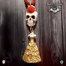ethnic jewelry tribal pendant necklace regional mexican skull santa muerte doll