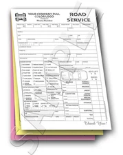 Custom Color Carbonless Form/Invoice Road Service, Towing, Accident, Service