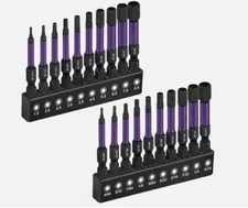 20pcs (Metric&SAE) S2 Steel Allen Wrench Hex Magnetic Drill Bits 1/4" Hex Shank