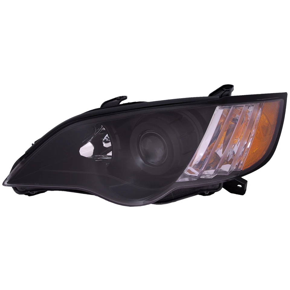 Juego de faros halógenos carcasa negra con lente transparente para Subaru Legacy 2008-2009 Foto 2 de 4