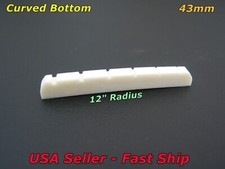 Curved Bottom 12" Radius 43mm Bone Nut for Fender Strat Tele Player Plus, etc.