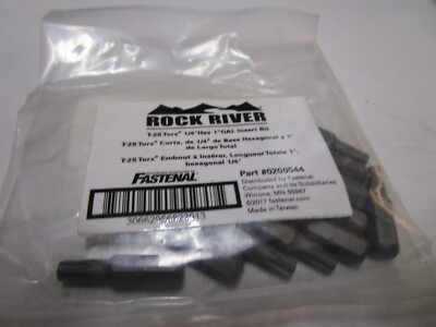 T-20 Torx  1/4''Hex 1''OAL Rock River  Insert Bit QTY 10