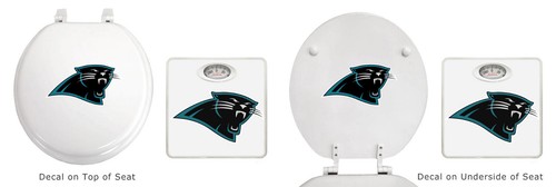 NFL Themed 2 Pc White Finish Bathroom Scale and Molded Wood Toilet Seat w/ Logo - Picture 16 of 31