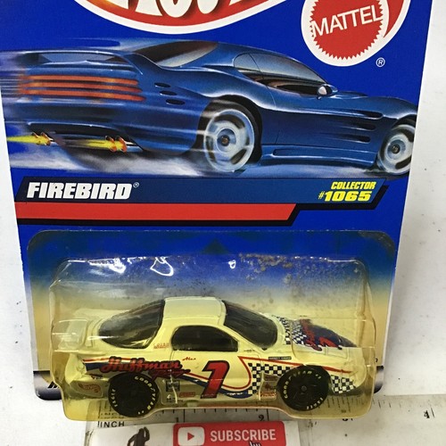 1999 HOT WHEELS BLUE CARD #1065 WHITE PLYMOUTH FIREBIRD STOCK CAR RACER 1/64 MIP - Imagen 2 de 4