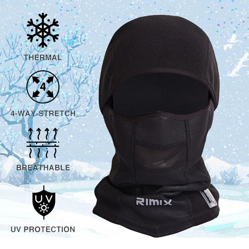 Balaclava Ski Mask Winter Fleece Warmer Windproof Face Cover for Outdoor Work US - Image 4 of 4