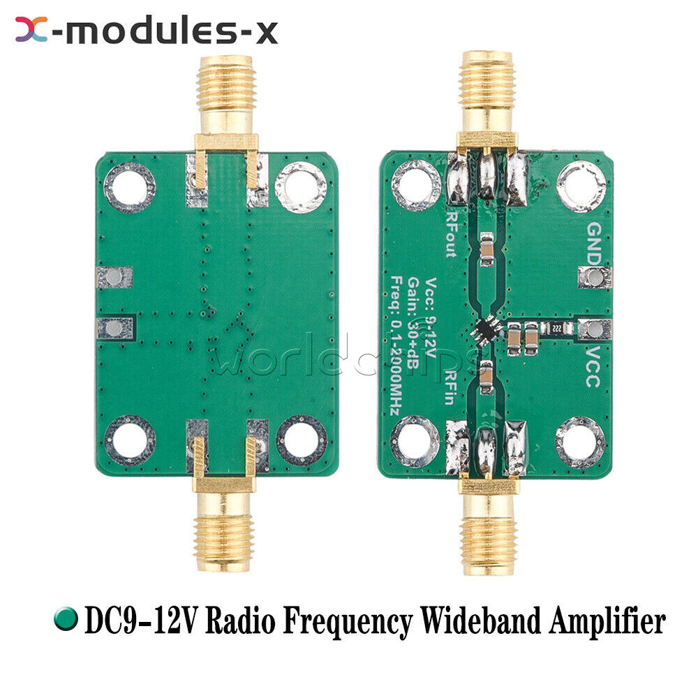 RF Wideband Amplifier Module 0.1-2000MHz, 30dB Low-Noise LNA For Radio Receivers & Signal Boosting