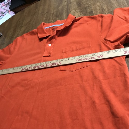 Lands End Polo Shirt Mens XL Traditional Fit Classic Cotton Pocket Orange 🍊 - Picture 4 of 13