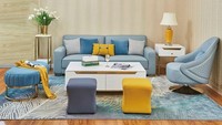 Wohnzimmer Set Sofa 3 Sitzer Sessel Hocker Polster Garnitur Leder Modern 3Tlg.