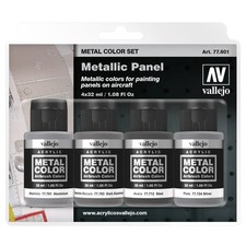 VJP77601 Acrylicos Vallejo Metal Color: Metal: Metallic Panel 4pk 32ml. 