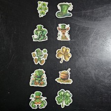 10pcs Green Clover St. Patrick's Day Stickers Free Shipping