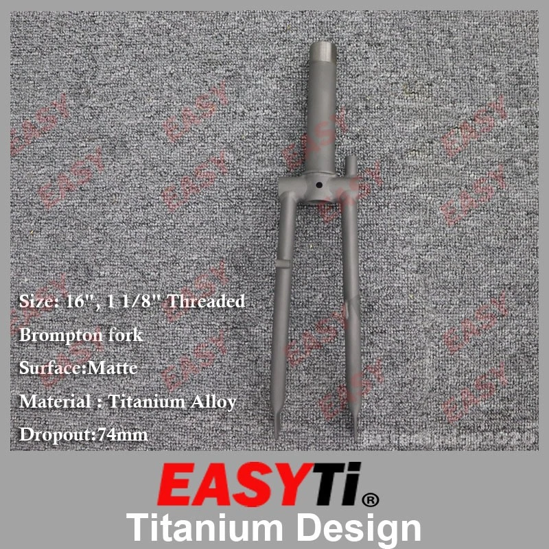 EasyTi Titanium Disc Brake Fork for Brompton Folding Bike frame 1&1/8"-Threaded - Image 3 of 4