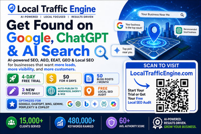 Local SEO Get Listed In Google and AI search Try Free for 4 Days