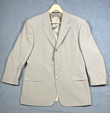 Hugo Boss Angelico Lucca Blazer Suit Jacket Wool USA Mens Beige Size 42S