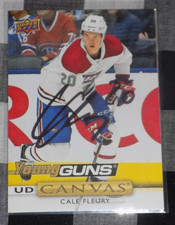 Cale Fleury Signed Upper Deck Canvas Hockey Card Montreal Canadiens