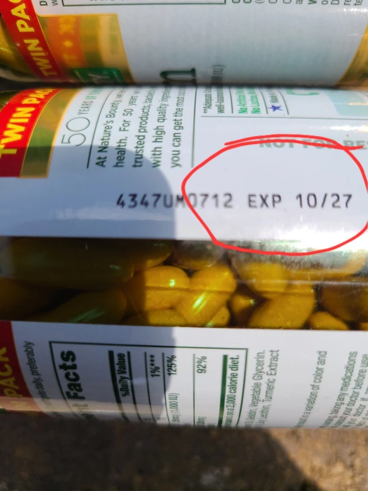 ✅️ Lote de 2 cápsulas blandas Nature's Bounty calcio 120 mg caducidad 10/2027 Foto 4 de 4
