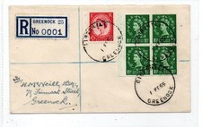 SCOTLAND - GREENOCK: 1955 Registered cover with GIBBSHILL skeleton pmk (C91013)