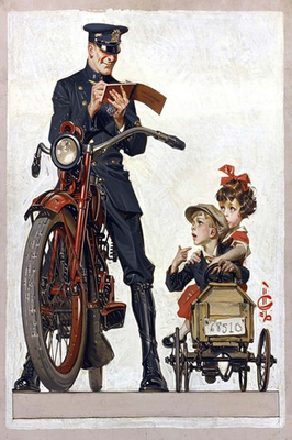 #ad 🚨 Vintage Police Art Poster Norman Rockwell Style 24x36” Premium 💎 Art $49.95