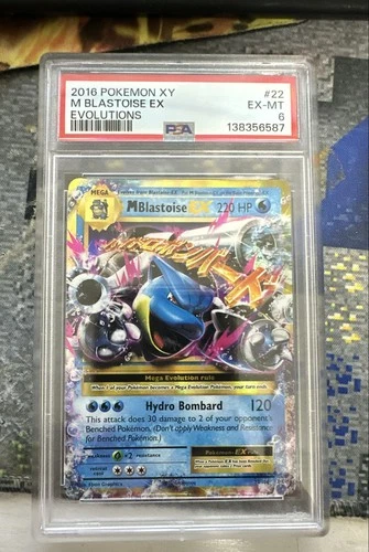 M Blastoise EX 22/108 Evolutions Holo PSA 6