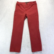 Lauren Ralph Lauren Jeans Womens 8P Petite Red Classic Straight Stretch Denim